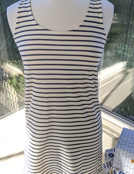 Madewell Navy and Cream Striped Tank Scoop neck Dress size XS - Picture 2 of 10
